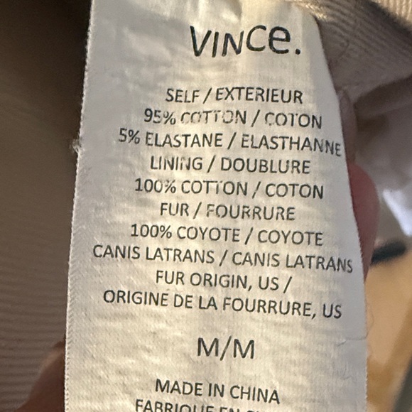 Vince Cream Utility Jacket with Fur Hood - Picture 9 of 9